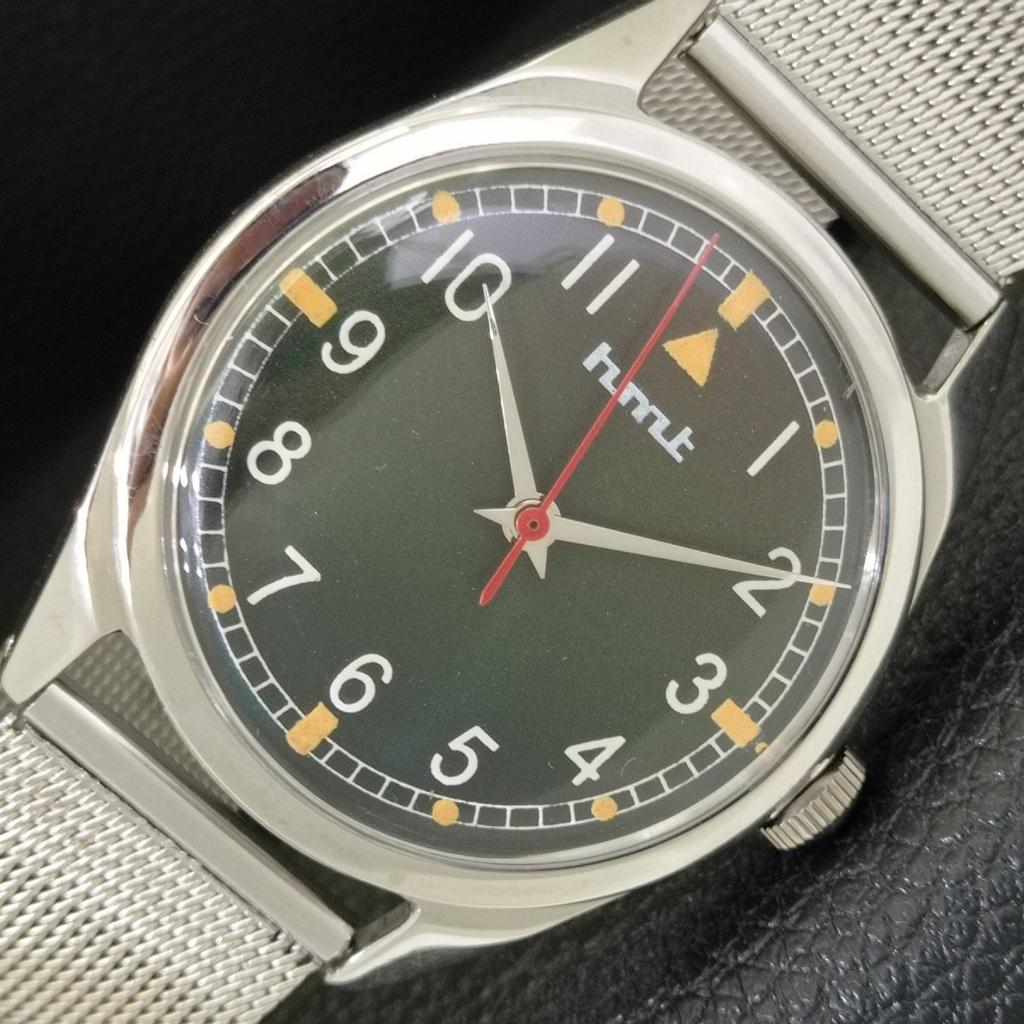

HAND-WINDING VINTAGE HMT INDIAN MENS BLACK COLOR DIAL WATCH a702812-1 R211-a702812
