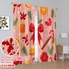 2pcs,2D plane printing Light Filtering Curtains Christmas Bows Candy Cane Ornaments (4) 100% Polyester (without rod) All Seasons