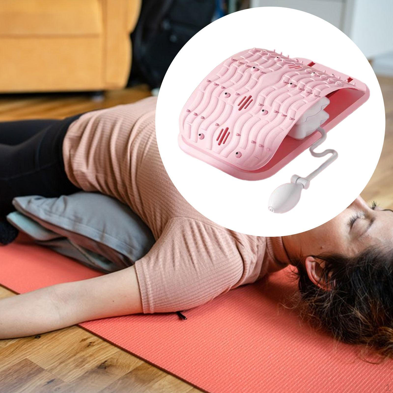 

Back Stretcher Support Cushion Easy to Use Comfort Lightweight Inflatable Pillow Travel розовый