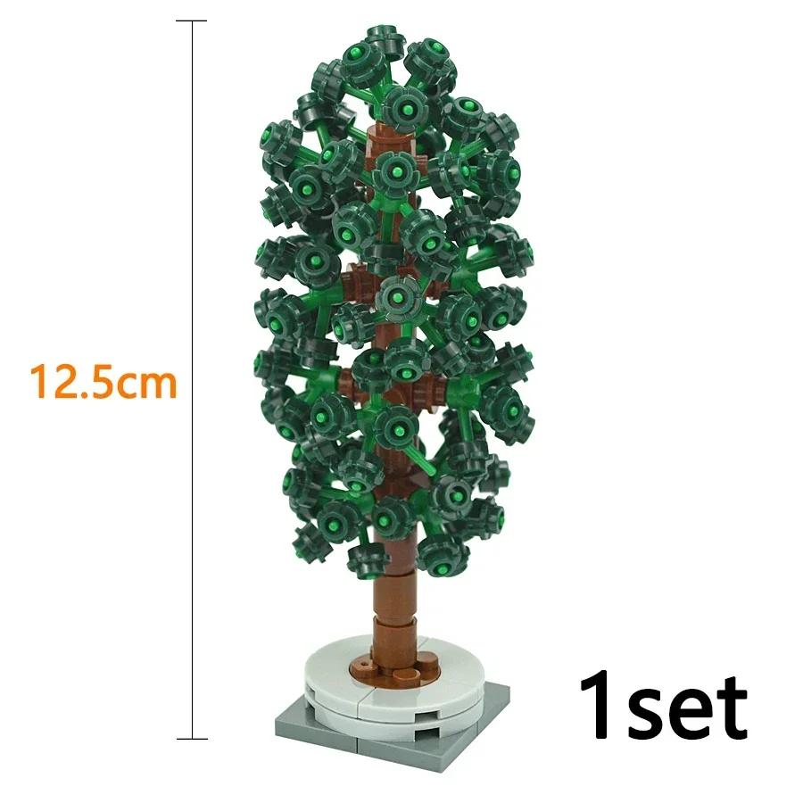 MOC Plants Accessories Bricks 3471 2435 6064 3778 City House Trees Pine Prickly Bush Green Grass Military Building Toys