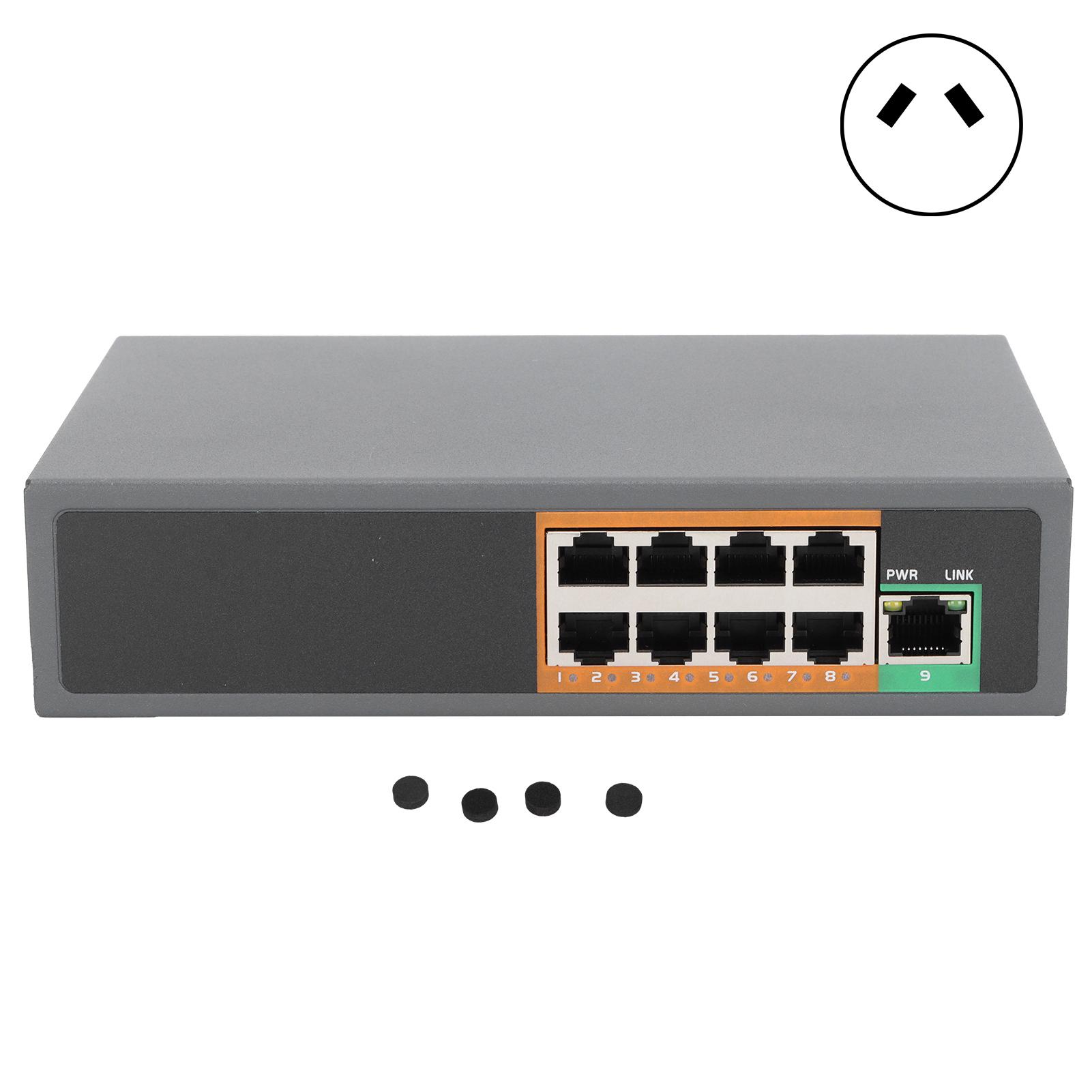 

POE-комутатор 9 портів Gigabit Ethernet-адаптер для IP-камер CCTV систем безпеки бездротової точки доступу EU Plug