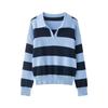 Spring 2026 Women's European & American Striped Lapel Knit Pullover Sweater