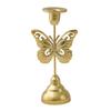 Decorative Vintage Candle Stand Metal Holder, Romantic Candlestick Dinner Table Centerpiece, Retro Style Decor Aged Texture for Wedding Party and Home