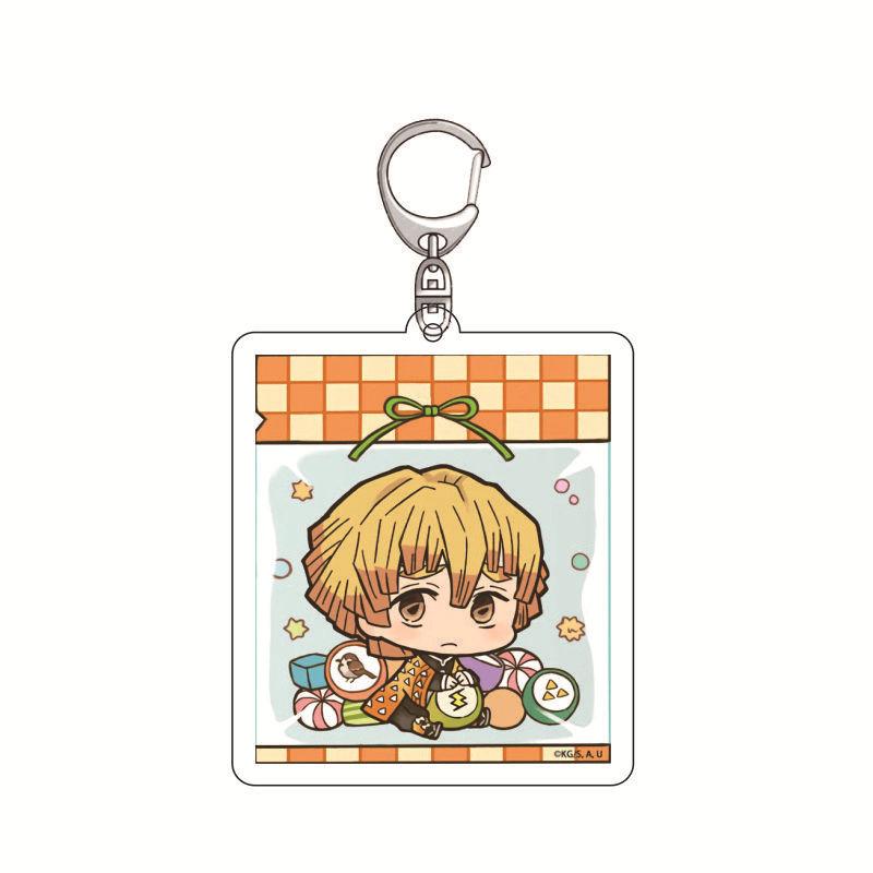 Anime Demon Slayer Keychain Acrylic Pendant Tanjiro Kamado Nezuko Zenitsu Agatsuma Creative Pendant Accessory Gift for Fans