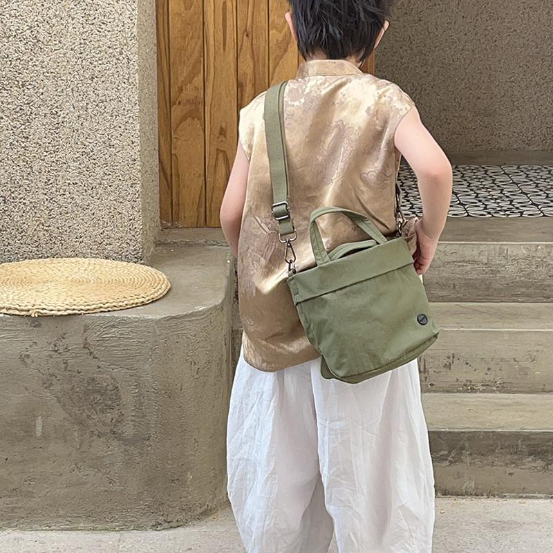 Solid Simple Color Handheld Water Bucket Pack Kids Shoulder Bag Casual School