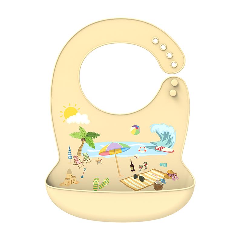 Babero de silicona para bebé, Baberos impermeables con forma de plátano para Saliva, delantales comestibles suaves para alimentación de recién nacidos con dibujos animados, bufanda para eructar ajustable para bebé