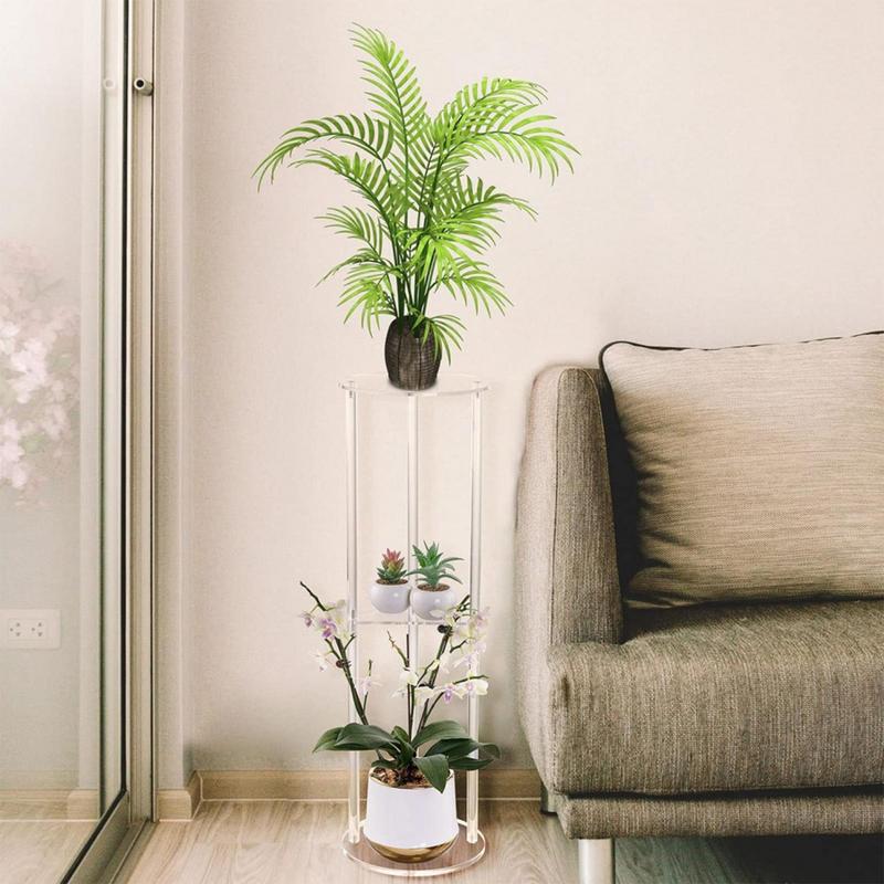 Průhledný odkládací stolek Průhledný stolek na nápoje 3patrový Malý akrylový koncový stolek/noční stolek K pohovce do obývacího pokoje K posteli do ložnice Moderní 8 X 8 X