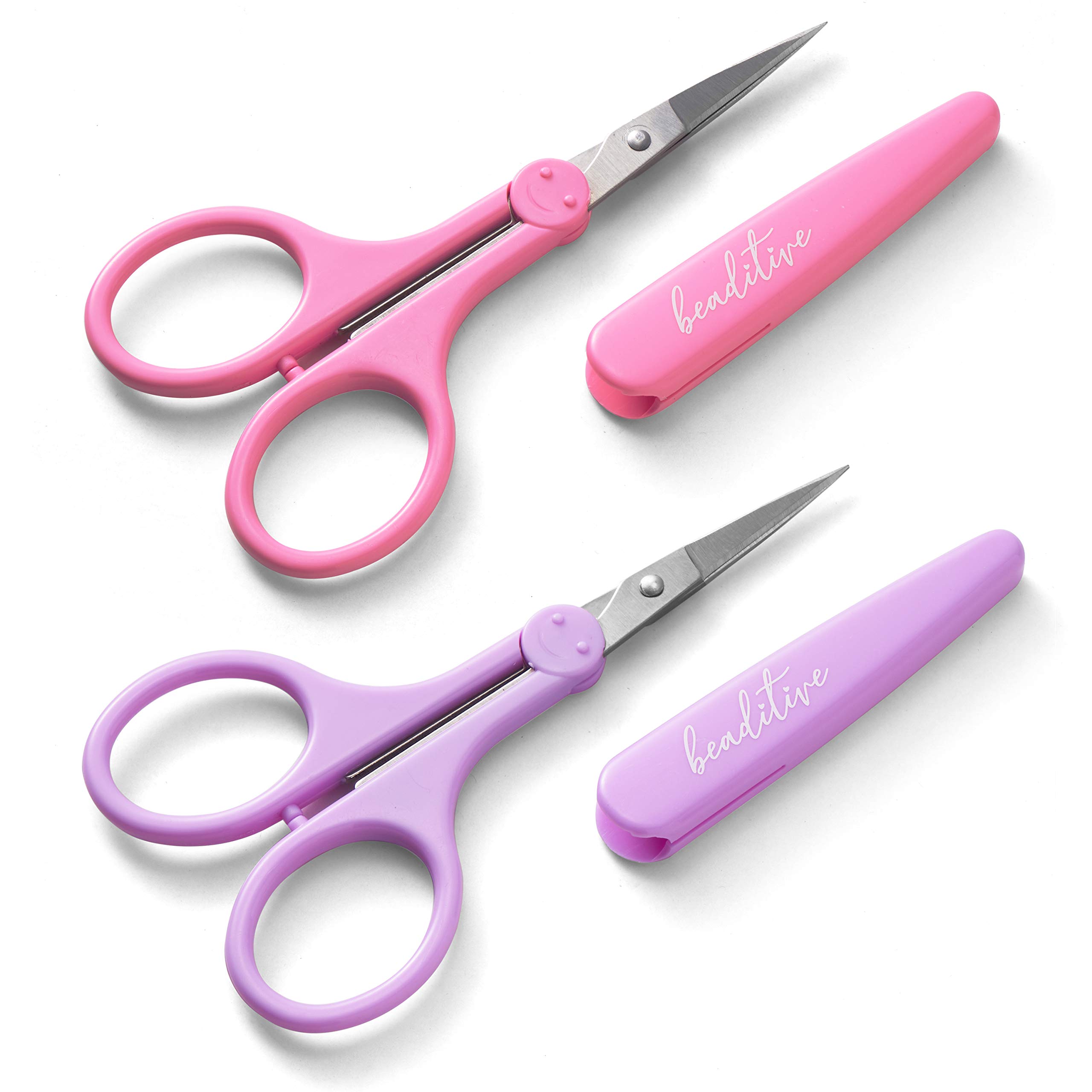 

Beaditive High-Precision Detail Scissors Set 2 Pieces Sharp Fine Tip Stainless Steel Paper Cutting Scrapbooking Sewing Crafting Pastel Colors