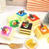 Simulated Cake Model Fridge Magnet: Soft PU Fake Cream with Fruit Display