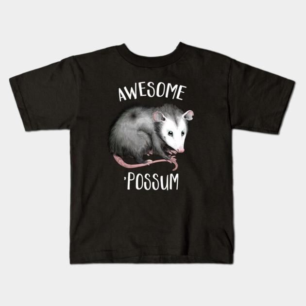Boys Girls Soft Cotton Graphic Tees Awesome Possum Breathable Daily School Wear Kids T-Shirts