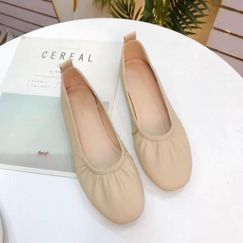 Doudou shoes women's 2025 new soft leather grandma shoes women's flat-soled pregnant women's summer soft-soled mother leather shoes low-heeled si