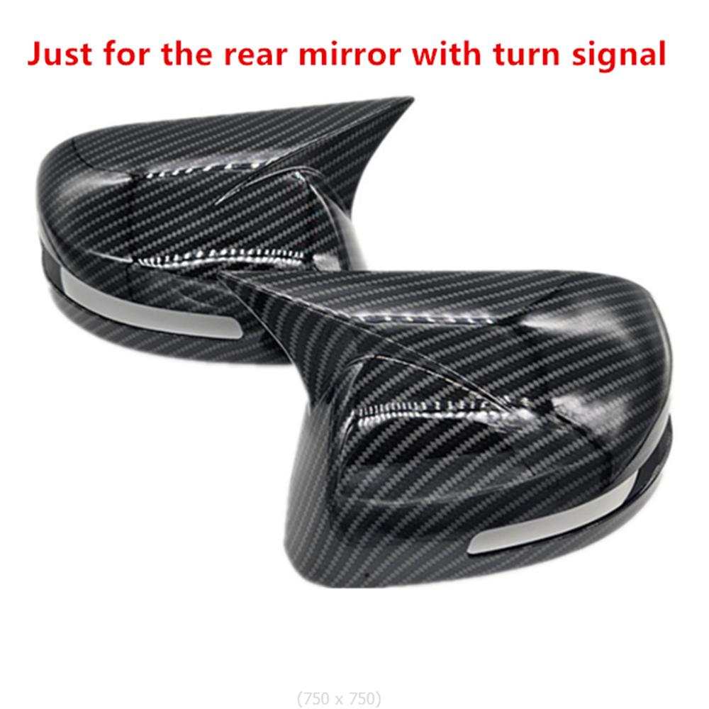 Carbon Fiber Ox Horn Rear View Mirror Cover Cap Trim For Honda Civic 2012-2015