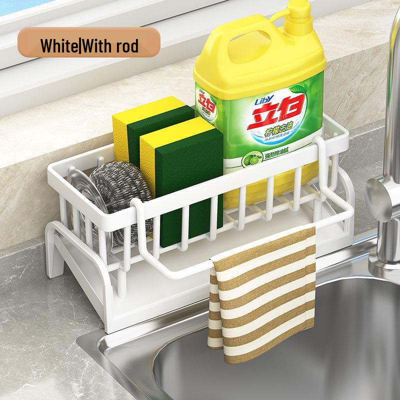 Kitchen Sink Storage Rack - Drain Rack for Detergent, Sponge, and Steel Wire Ball