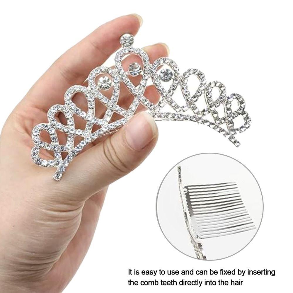 Alloy Princess Crystal Tiaras Hair Ornaments Gifts Crystal Wedding Tiaras Rhinestone Bridal Hair Accessories Birthday Party