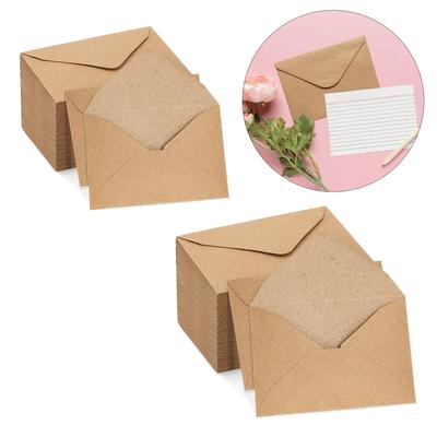 60 Stück Umschläge mit V-Klappe, Retro-Blanko-Umschläge, Einladungsumschläge, Kraftpapierumschläge, Geschäftsumschläge