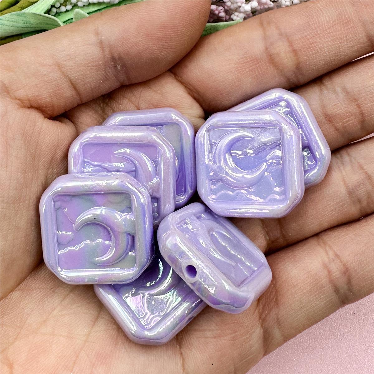 

Изготовление ювелирных изделий своими руками, материал ручной работы, DIY украшения для волос, аксессуары, акриловые модные 23*22,5 мм, бусины с облаком и луной, 7 шт. фиолетовый