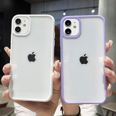 Bunte Stoßstange Stoßfest Transparente Telefonhülle Für iPhone 15 14 13 12 Mini 11 Pro Max XR X XS 8 7 Plus SE Klare Rückseite