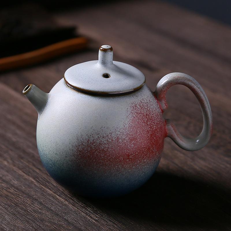Ceramic Kiln-Formed Teapot Retro Style Handmade Tea Infuser Kung Fu Tea Set