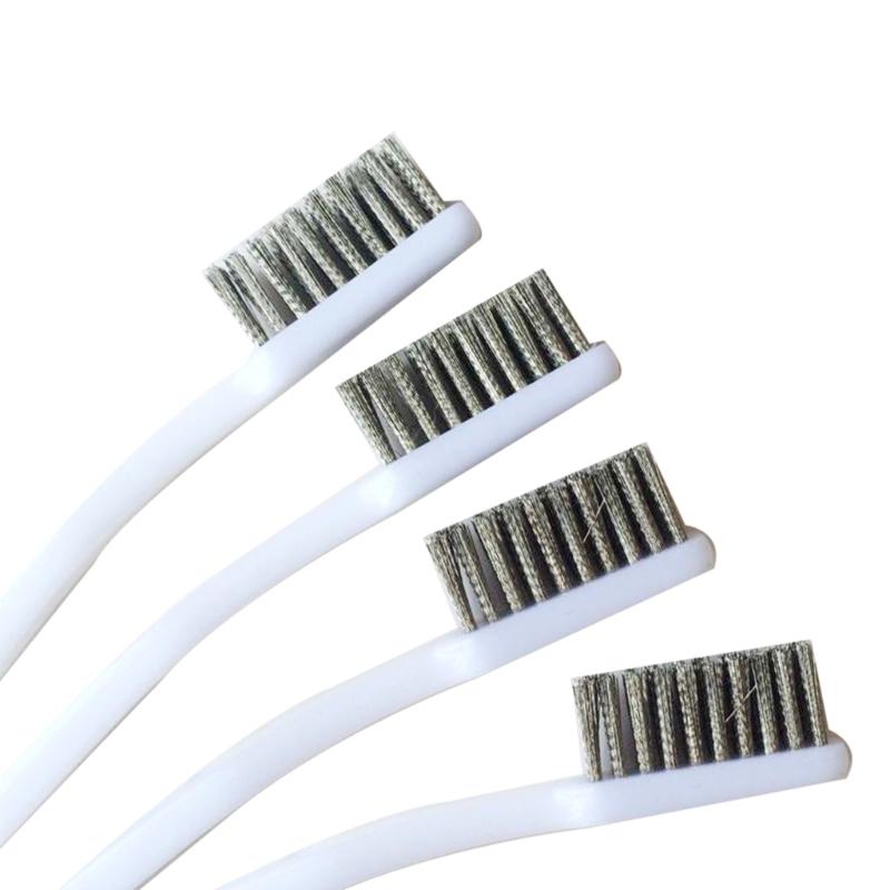 Copper Plated Brush For Industrial Devices Surface-Inner Polishing Grinding Cleaning Brush 3 Row Wire Brush Rust Remover
