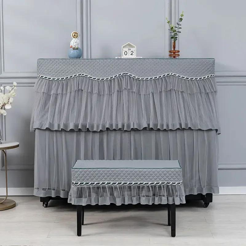 1piece New Minimalist Embroidered Piano Cover Thickened Fabric Stool Cover Washable Multi-color Piano Dust Cover