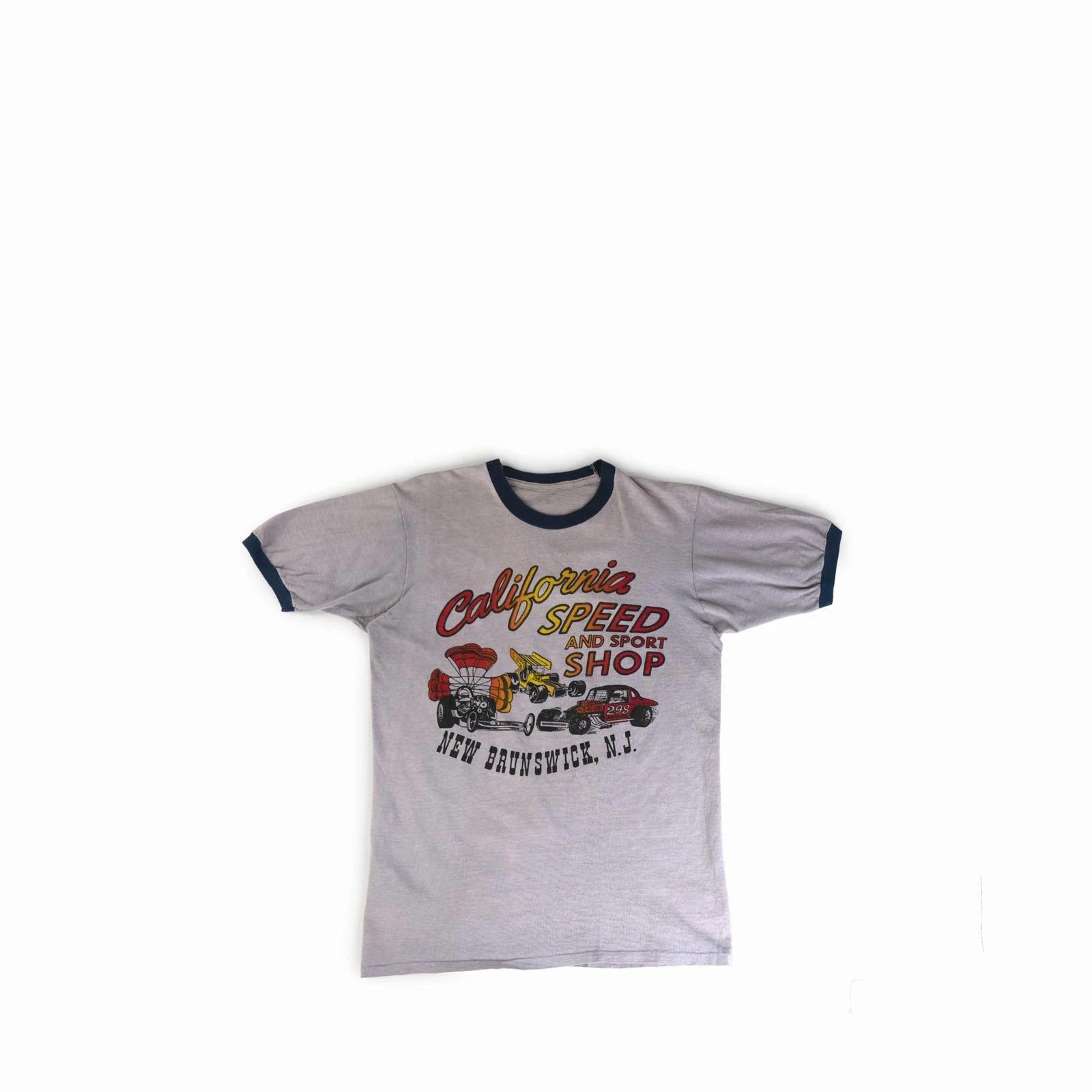 Vintage 1980 s California Car Shop Ringer Tee Shirt 3XL