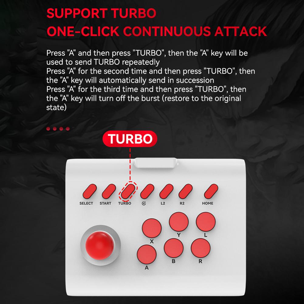 Potable Joystick 3 Connection Modes Fighting Game Joystick Sensitive Precise Support Turbo Serial Sending for Switch/PS4/PS3