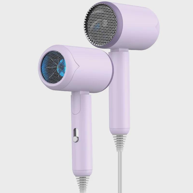 Compact Travel Hair Dryer with Blue Light & Negative Ions - Damage-Free Styling