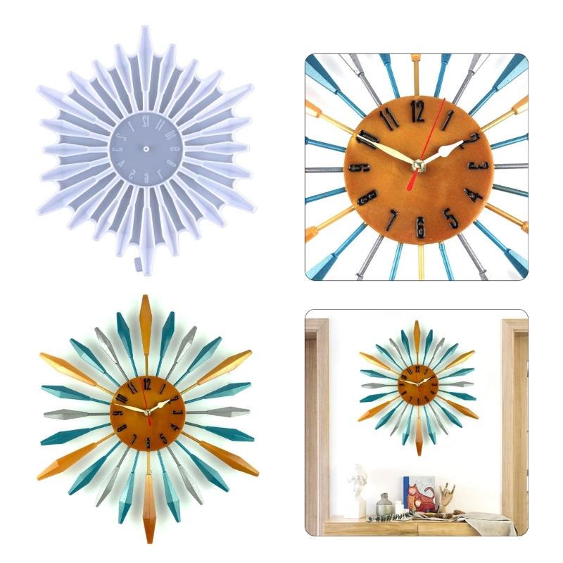 Clock Resin Molds Large Number Clock Silicone Mold Epoxy Casting Mold for DIY Crafts Home Decor Wall Art Clock Making