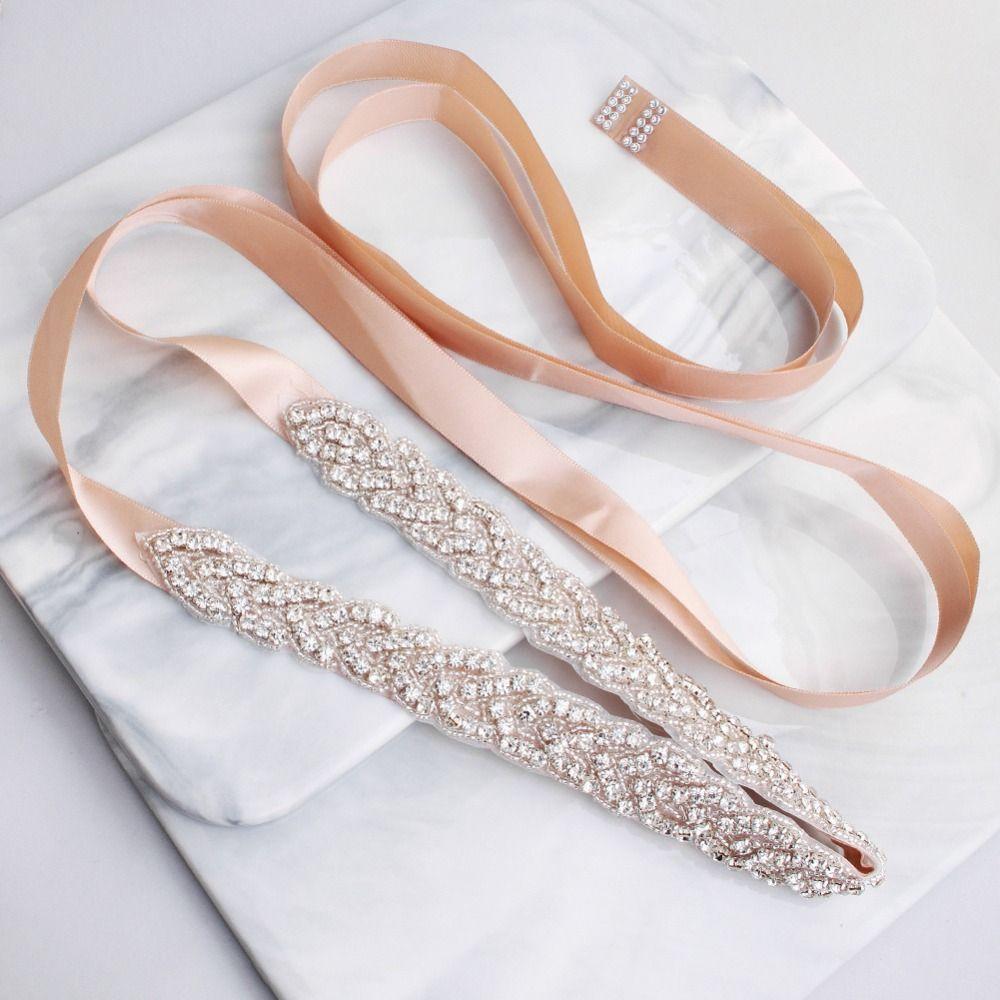 Light Luxury Rhinestone Waist Seal Zircon Wedding Lace-up Belt Fashion Crystal Dress Belt  Ornament