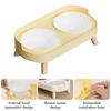 Ergonomic Height Cats Dog Pet Feeders With Double Bowls Splash Resistant Shield And Stable Base For Floor Protective