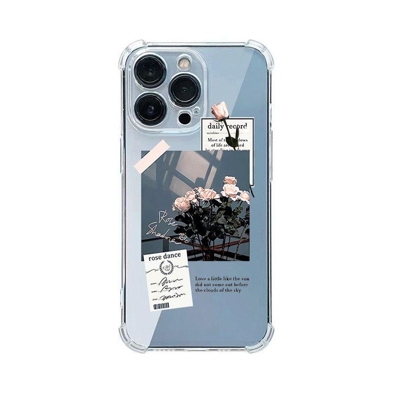 Transparente Vier-Ecken-Anti-Sturz-Handyhülle für IPhone 16 für Apple Handyhülle 13 Rundumschutz Cartoon Niedlich Mode Frauen