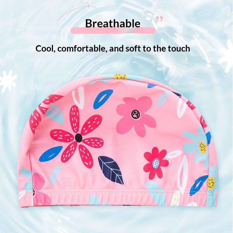 Kids Cartoon Print Swim Cap High Elasticity Waterproof Swimming Hat For Boys Girls Pool Beach Water Sports