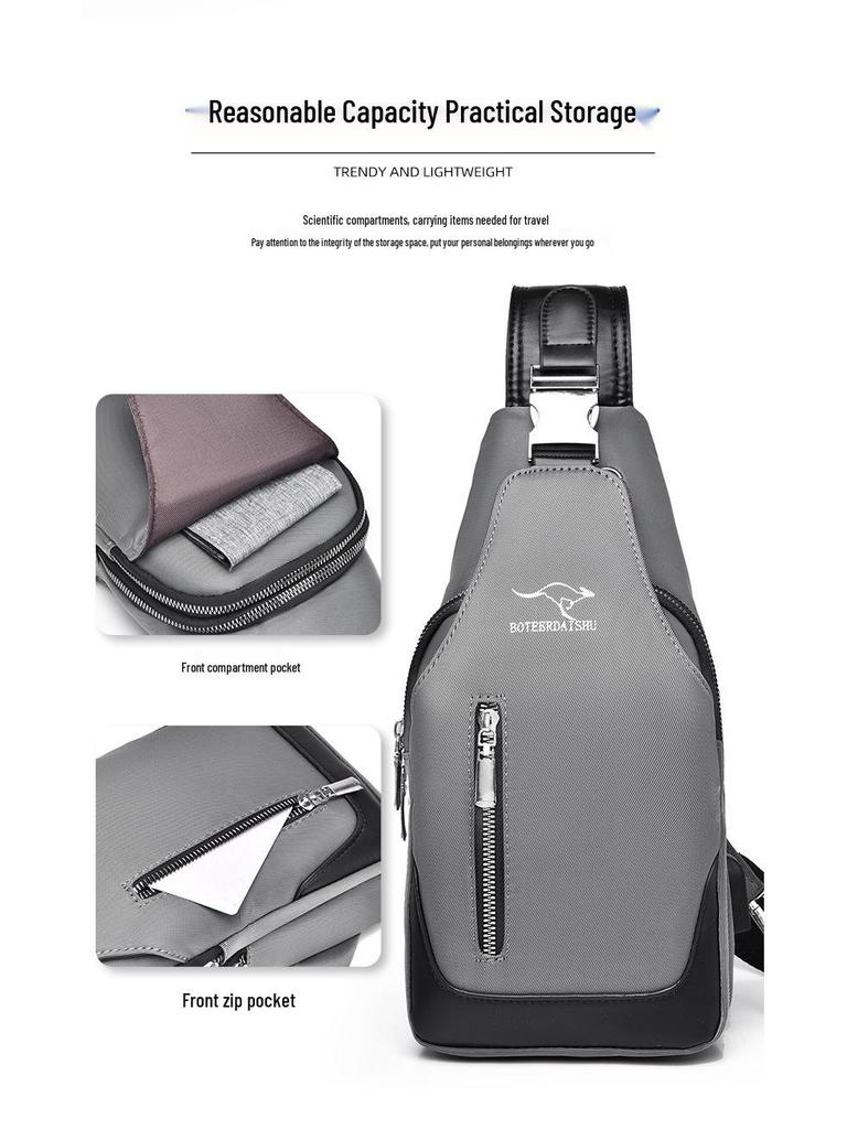 Męska wodoodporna torba crossbody z tkaniny Oxford - styl koreański, modna torba na jedno ramię