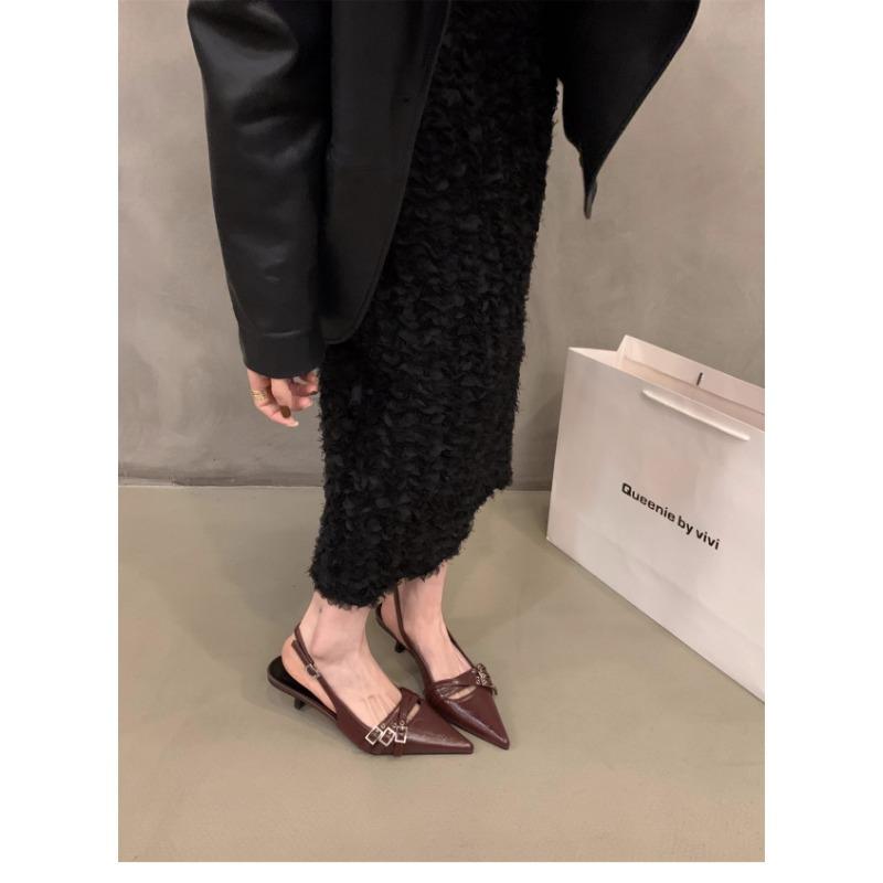 New High-heeled Sandals Women's Shoes New Summer Shoes Pointy Toe Party Women's Shoes Fashion Buckle Women's Heels Zapatos Mujer