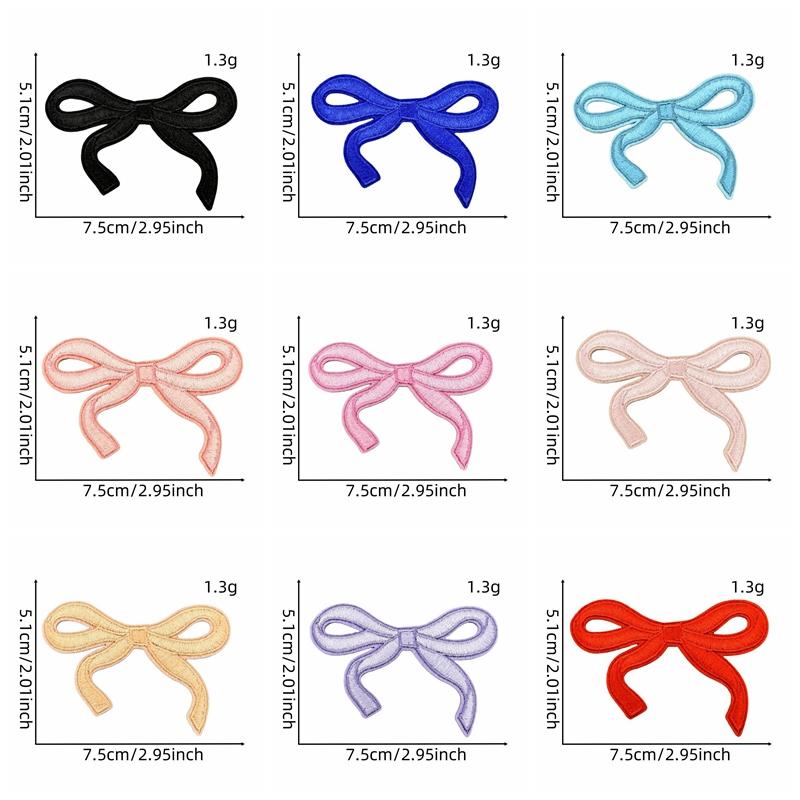 10pcs Colorful Butterfly Bow Embroidered Patch Skirt Hat Shoes Sew Embroidery Applique Decorate Iron On Patches For Clothing Diy