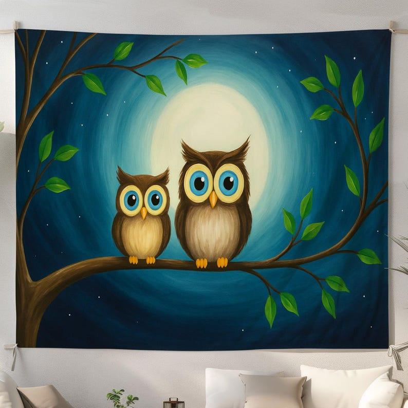 owl tapestry 75x100 чёрный
