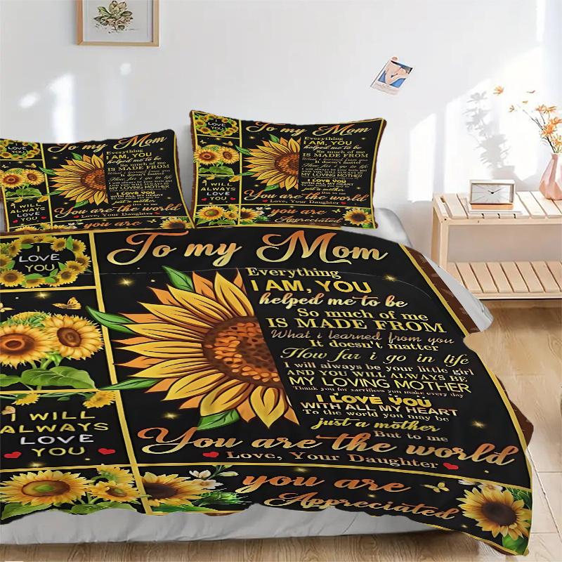 3pcs Heartfelt Tribute to Motherhood Quilt Set Soft and Comfortable Bedroom, Guest Room and Dorm Decor Bedding Set.H052