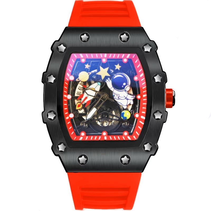Luxury Skeleton Quartz Watch Men Top Brand Steel Fashion Classic Watch Waterproof Male Astronaut Dial Clock Relogio Masculino