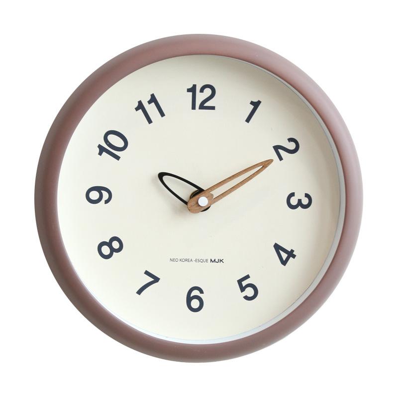 

Modern Minimalist Silent Wall Clock for Living Room Bedroom Cream Style Decorative Round Hour Clock No Drilling Required 25cm