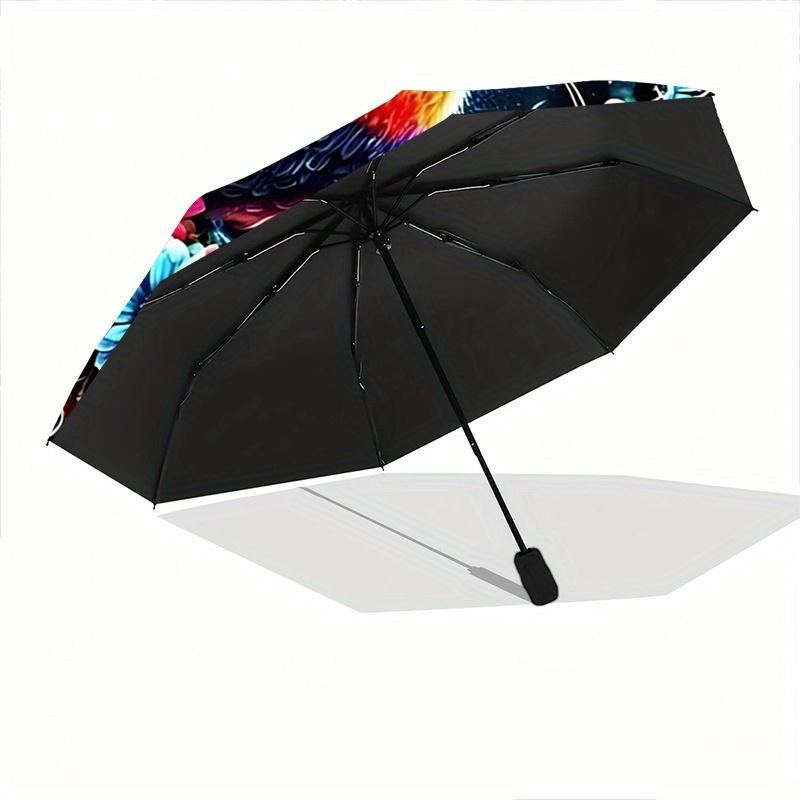 1pc Colorful Bird in Flight Durable Cartoon Folding Umbrella,Compact Umbrella for Men and Women, Suitable for Travel or Daily Use.A077