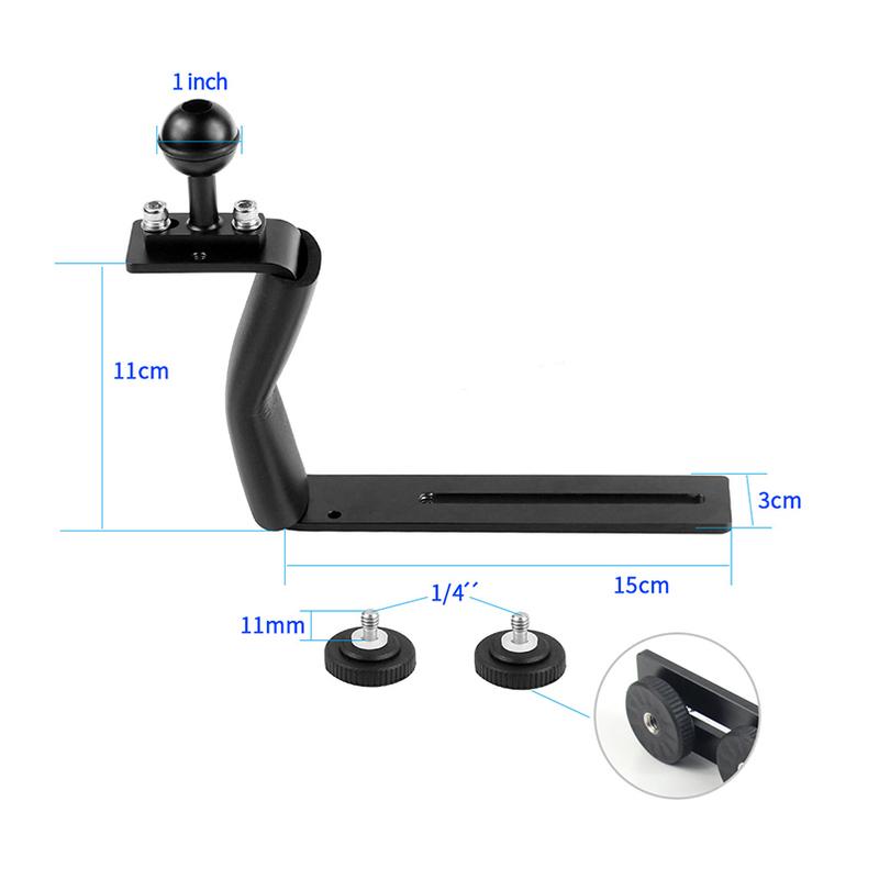 Aluminum Alloy Diving Bracket Z Type Single Handle With Base Adapter for Gopro Underwater Camera Photo Housing FlashLight