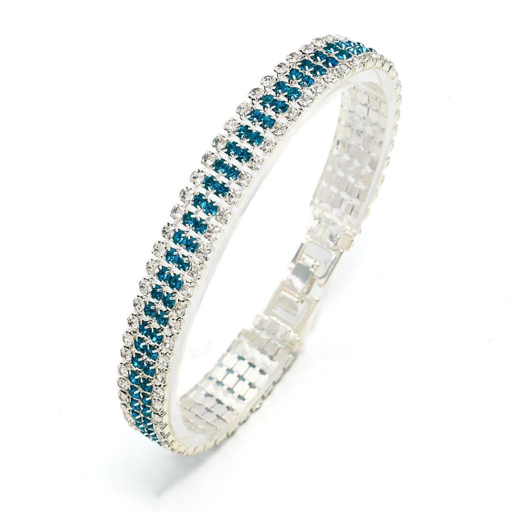European & American Luxury Shimmering Roman Crystal Bracelet - Women's Full Diamond Claw Chain