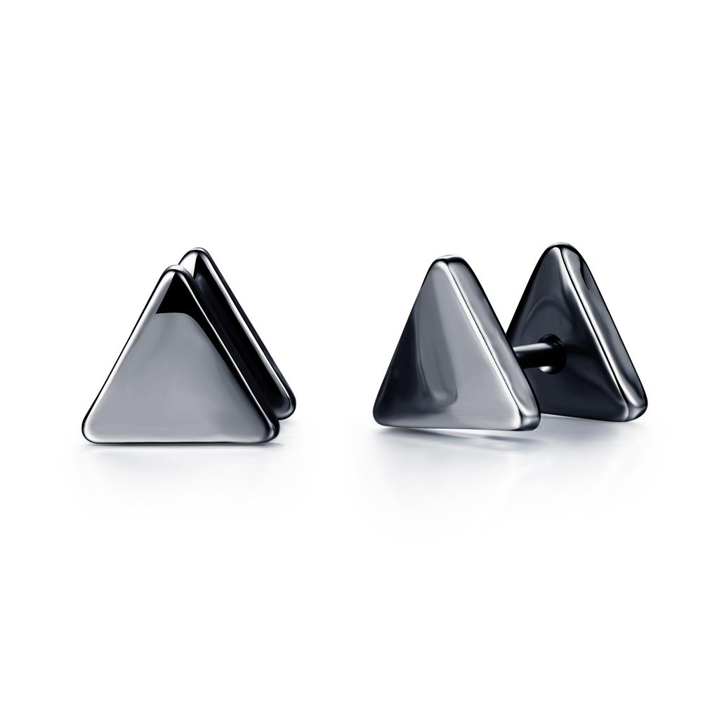 Small Black Punk Stud Earrings For Women Men Boy 2020 New Fashion Zircon Geometry Stainless Steel Jewelry Accessories Earrings