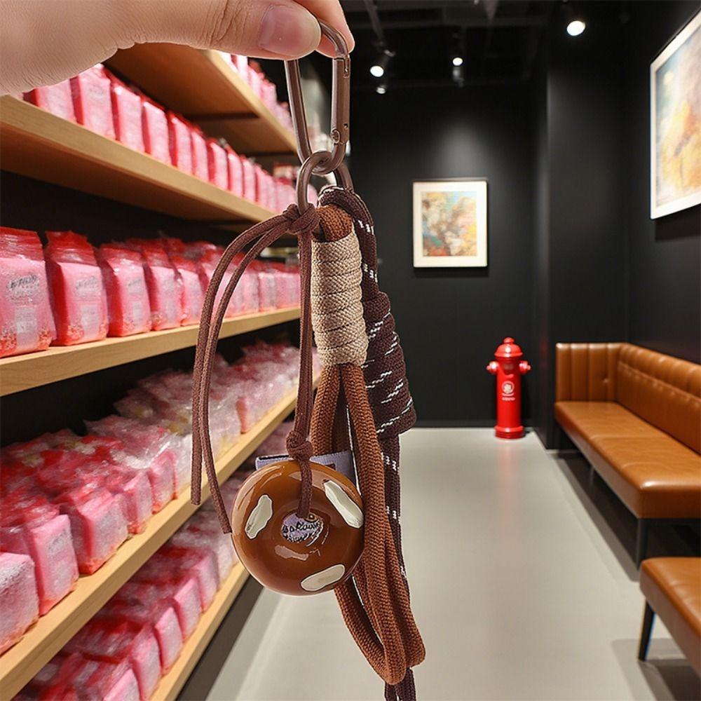 Braided Rope Alkali Water Bread Bag Pendant Handmade Imitation Bread Cartoon Hanging Ornament Keychain Pendant