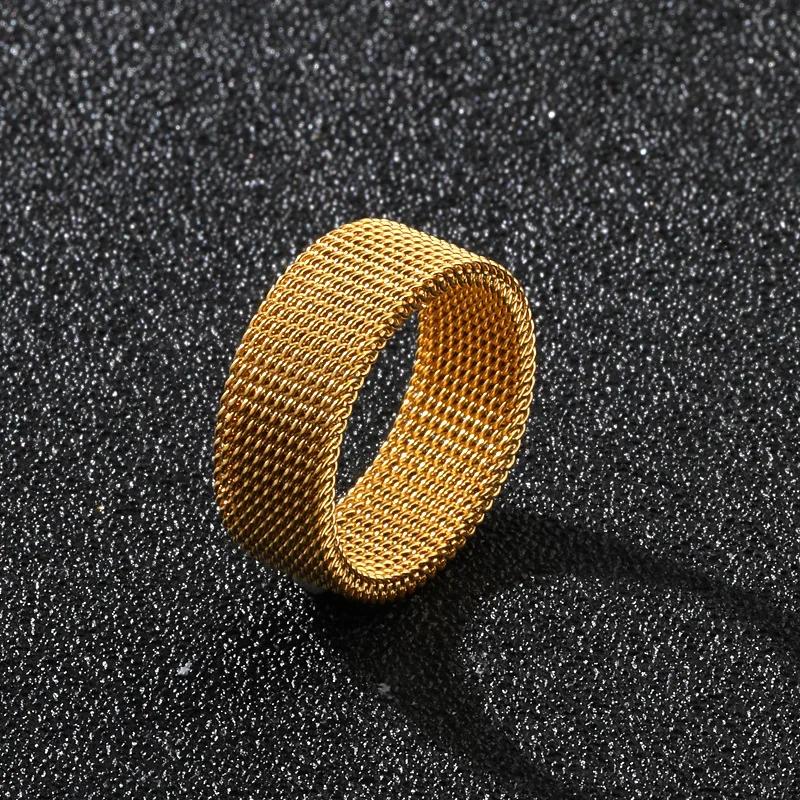 Fashion Jewelry Non Fading Light Luxury Silk and Satin Mesh Geometric Wide Face Variable Shape  Ring for Womon 2025