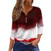 Women's Casual Fashion V-neck Loose Versatile Halloween Print Three-quarter Sleeve Top