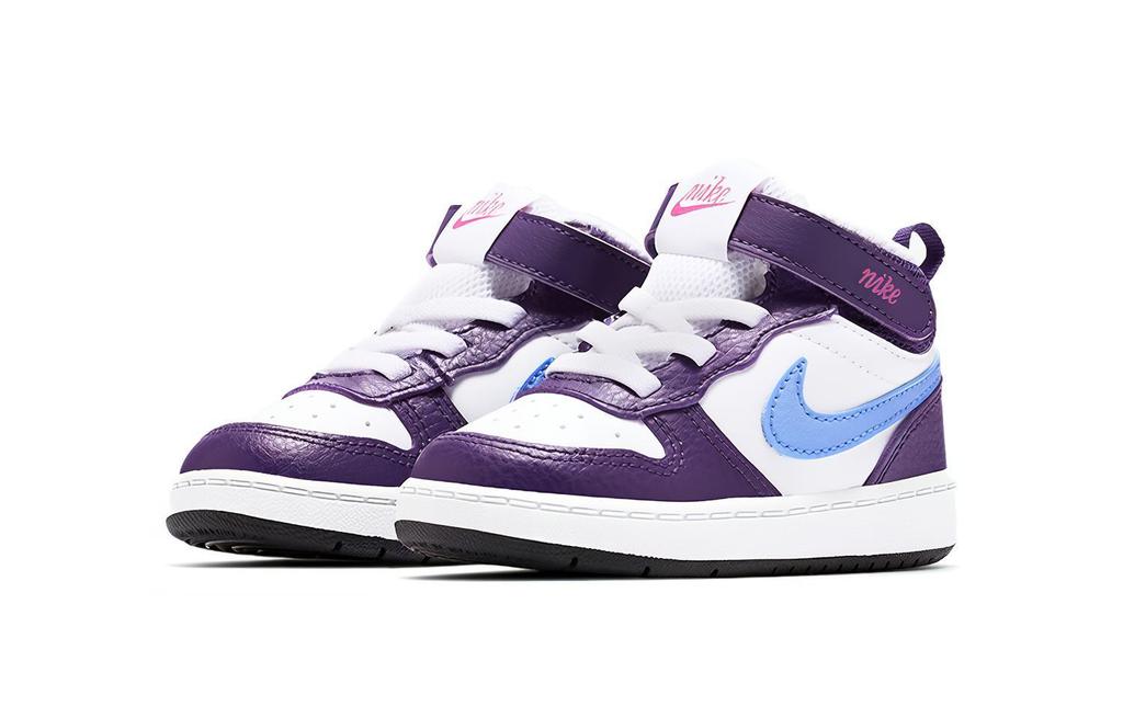 Nike Mid 2 Slip Resistant Abrasion Resistant Mid top Skateboard Shoes Purple White Blue Infant And Toddler CD7784-106
