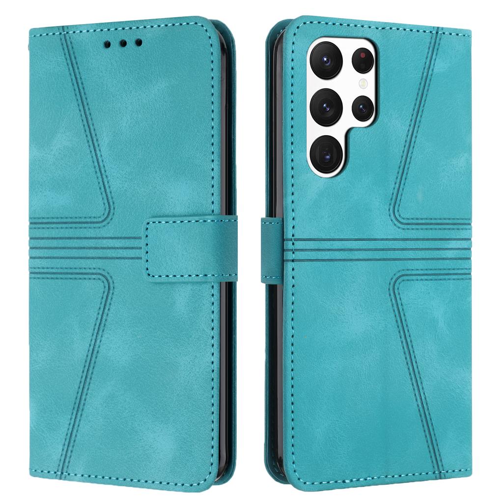 For Samsung Galaxy S26 Ultra Case Triangle Imprinted Anti-Scratch PU Leather Phone Wallet Cover