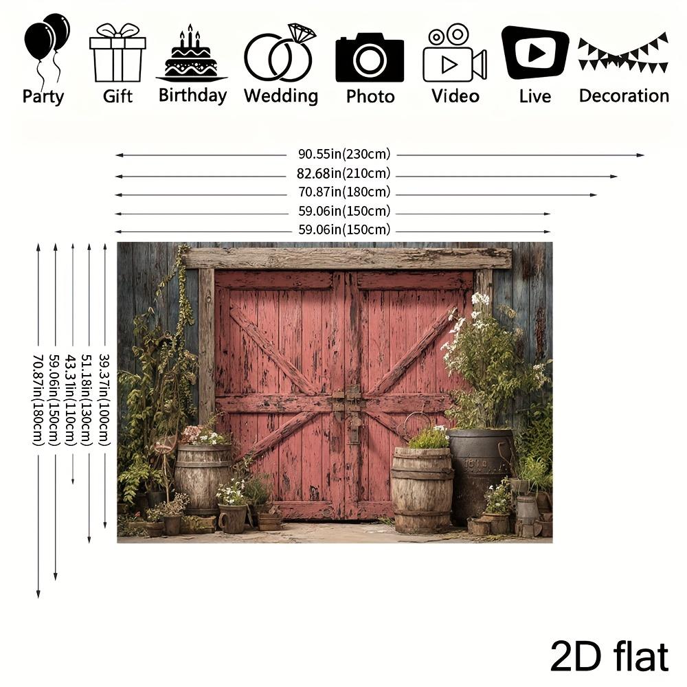 2D Plane 1 Piece Featuring a Rural Barn Door Design Suitable As a Photography Prop for Rural Farmhouse Style.