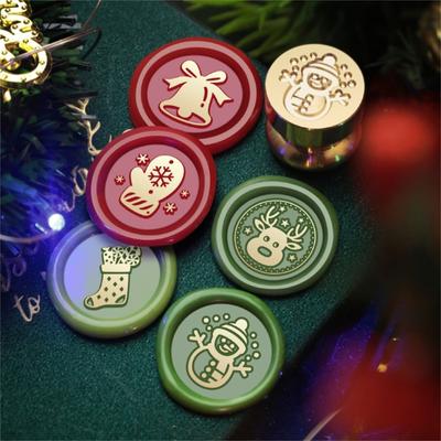 5 Peças Cabeça de Carimbo de Selo com Tema de Natal Cabeça de Carimbo para Scrapbooking para Selar Envelope Cartão de Natal Convites Embelezamento